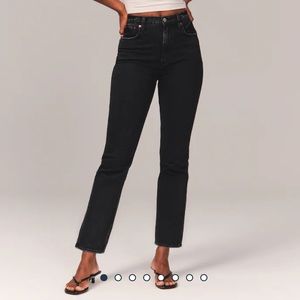 Abercrombie Curve Love Ultra High Rise Ankle Straight Jeans